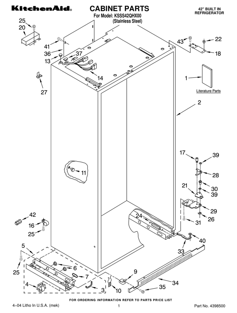 KitchenAid KSSS42QHX00 parts list