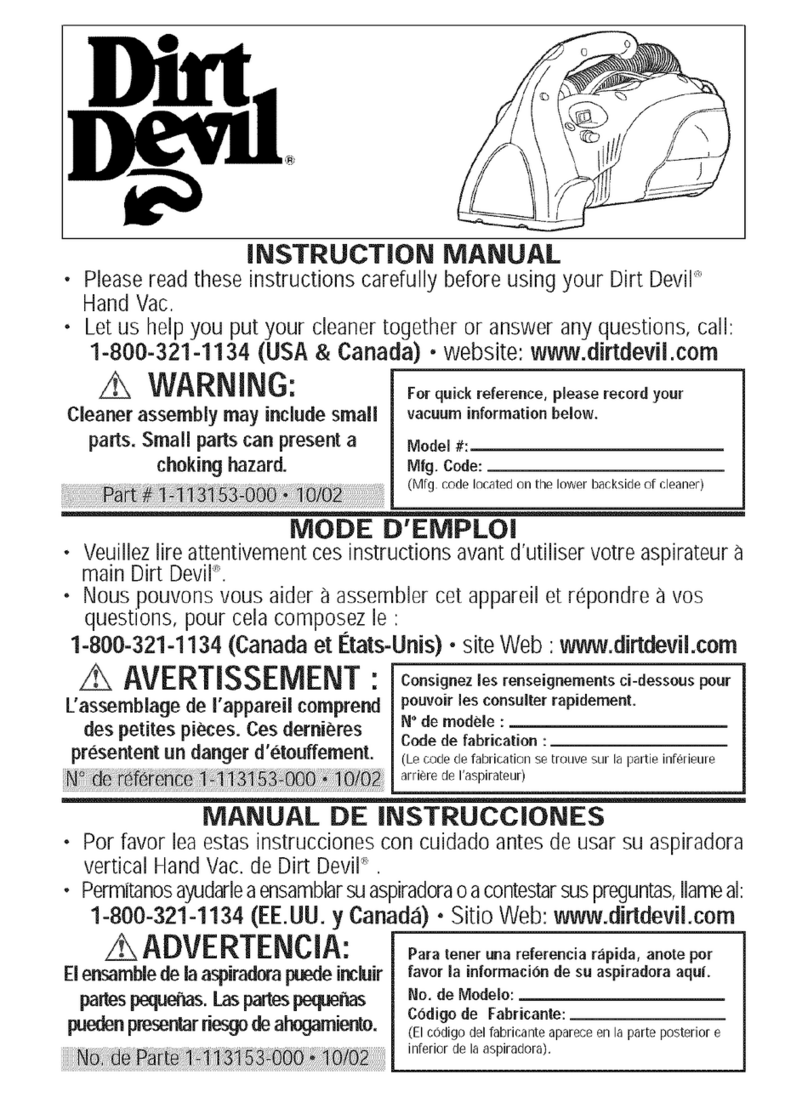 Dirt Devil 8245 instruction manual