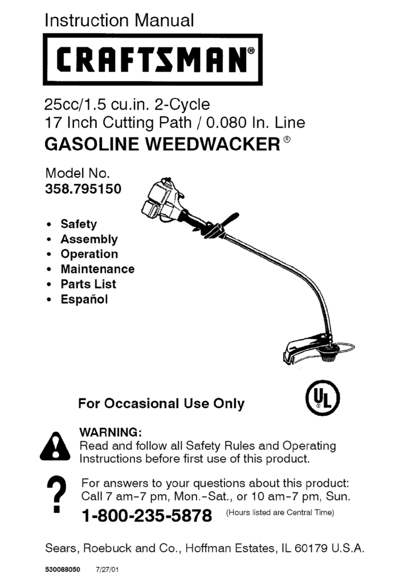 Craftsman WEEDWACKER 358.795150 instruction manual