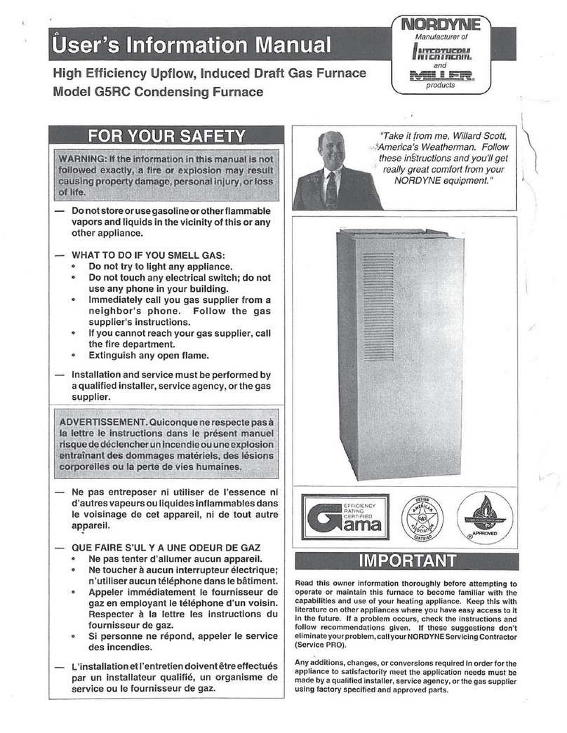 Nordyne G5RC User's information manual Nordyne G5RC User's information manual