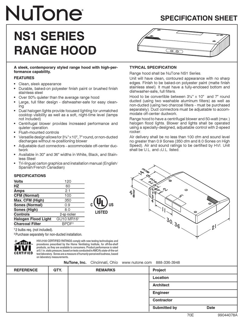 NuTone NS1 SERIES User manual