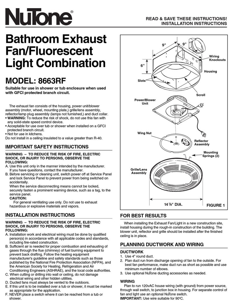 NuTone 8663RF User manual