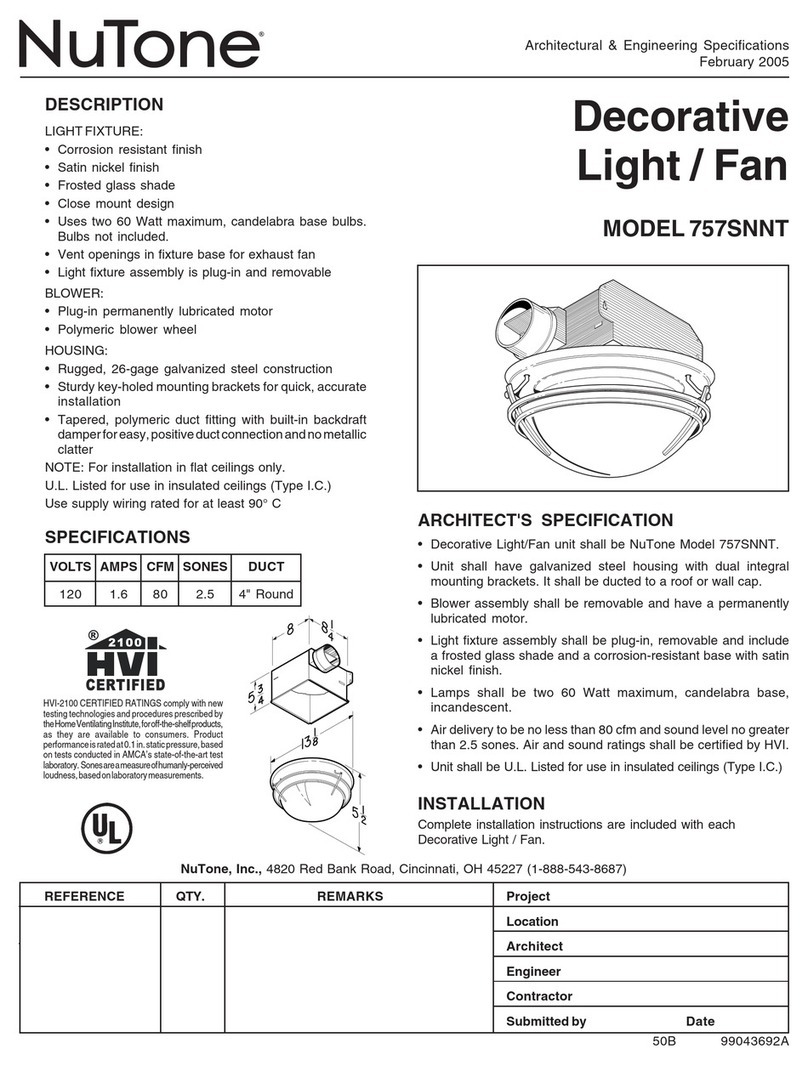NuTone 757SNNT  engineer User manual