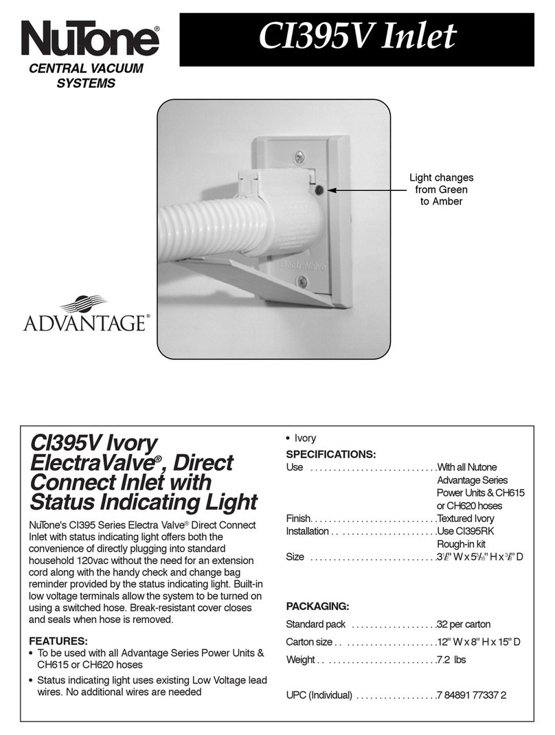 NuTone CI395V ADVANTAGE User manual NuTone CI395V ADVANTAGE User manual