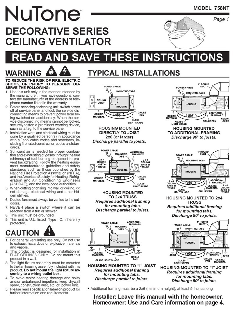 NuTone 758NT User manual