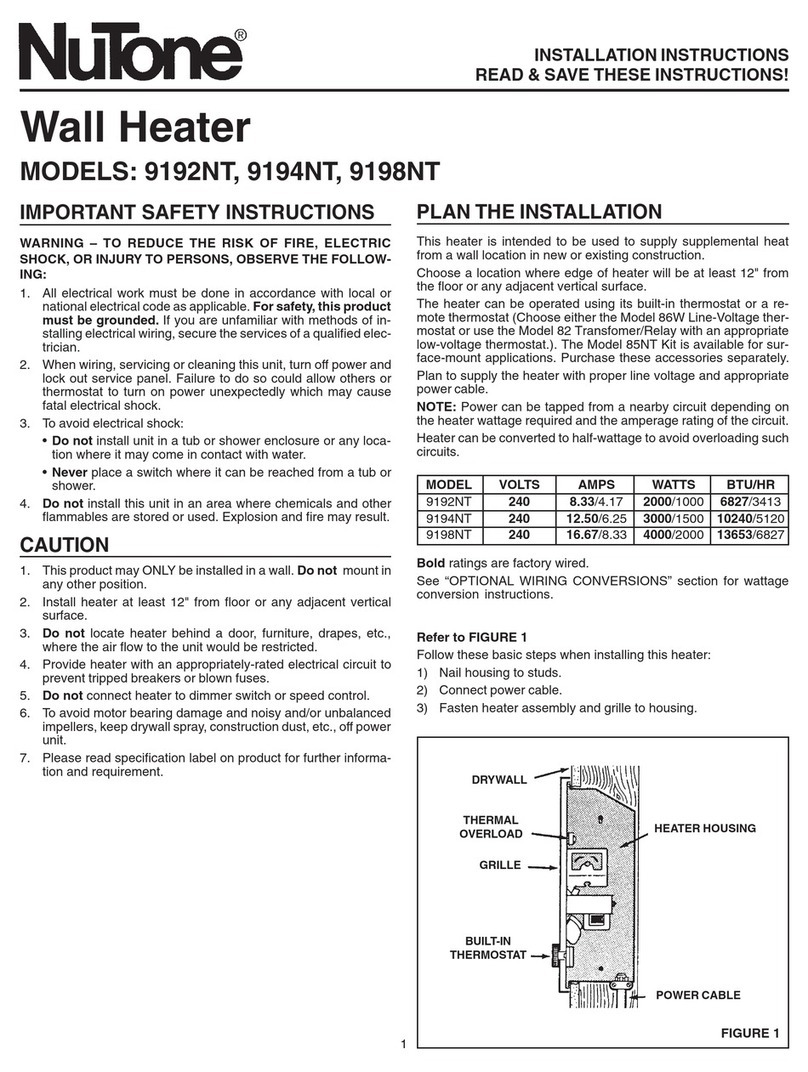 NuTone 9192NT User manual