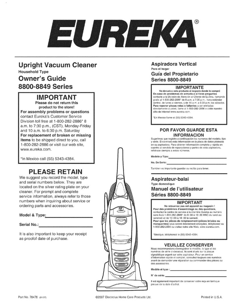 Eureka 8849 Series User manual