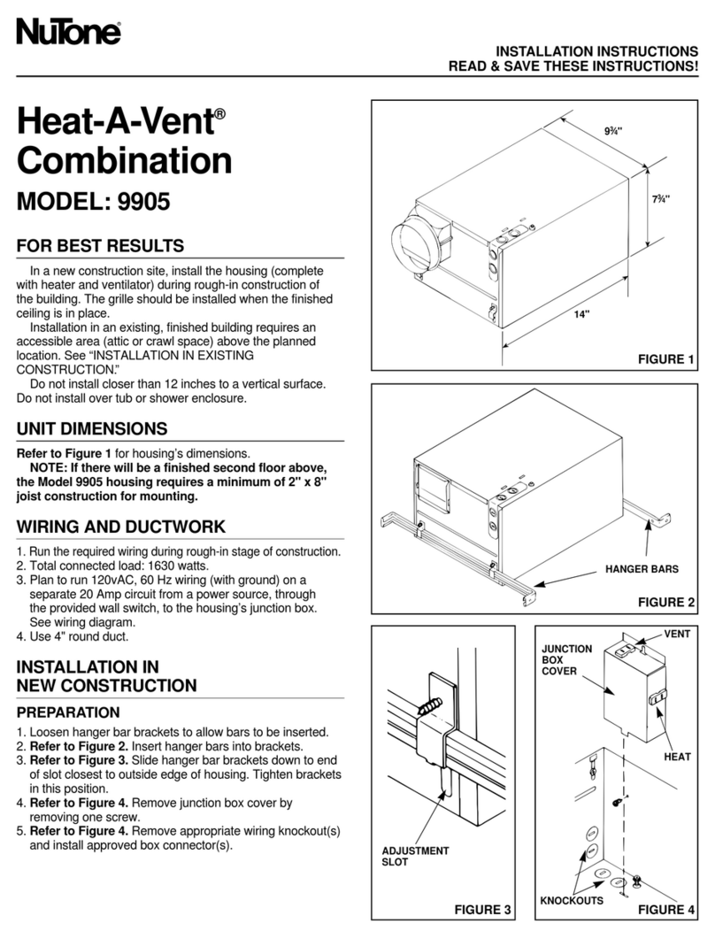 NuTone HEAT-A-VENT 9905 User manual