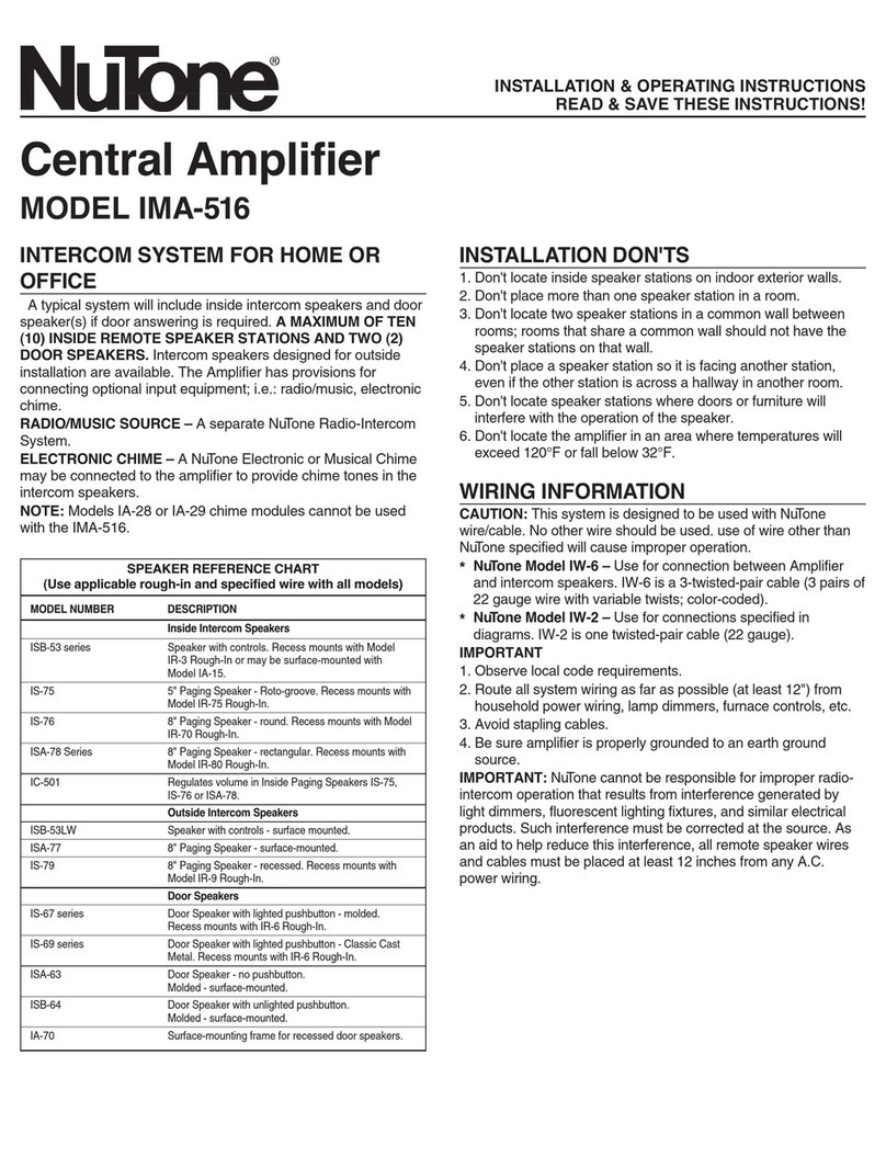 NuTone IMA-516 Manual