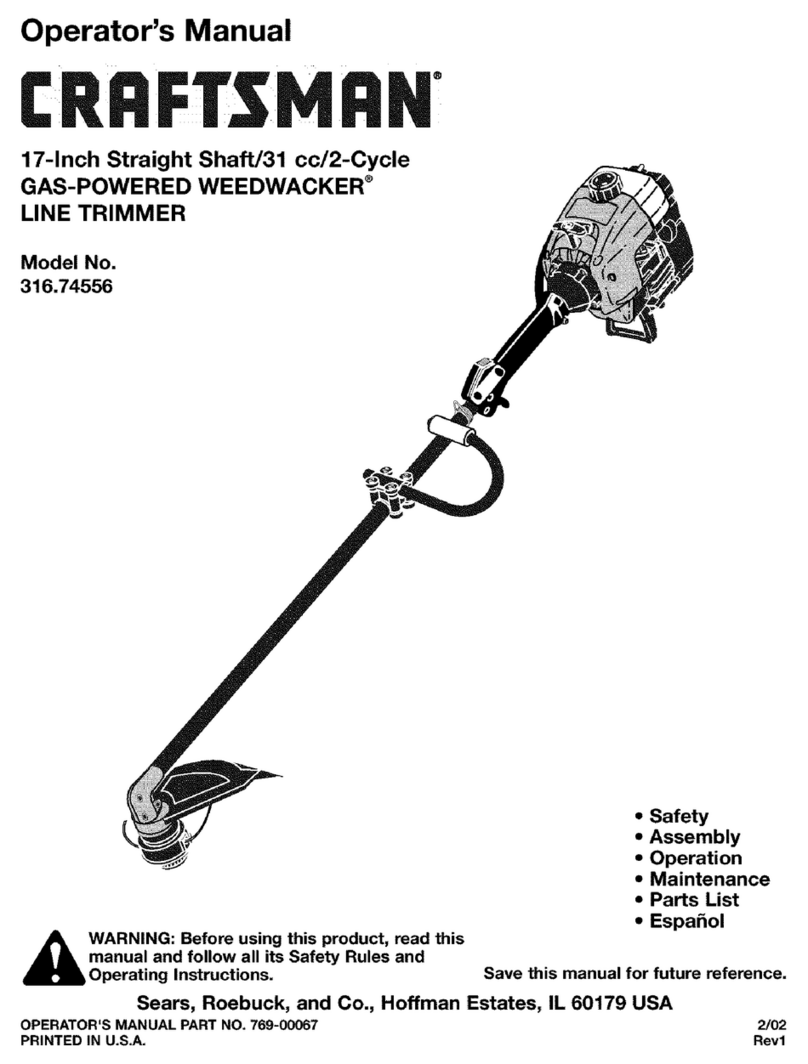 Craftsman WEEDWACKER 316.74556 Operator's manual