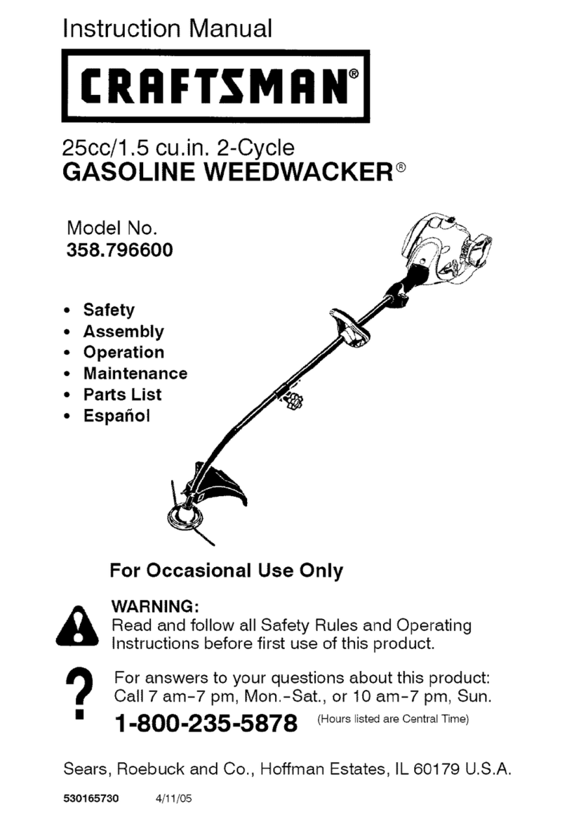 Craftsman WEEDWACKER 358.796600 instruction manual