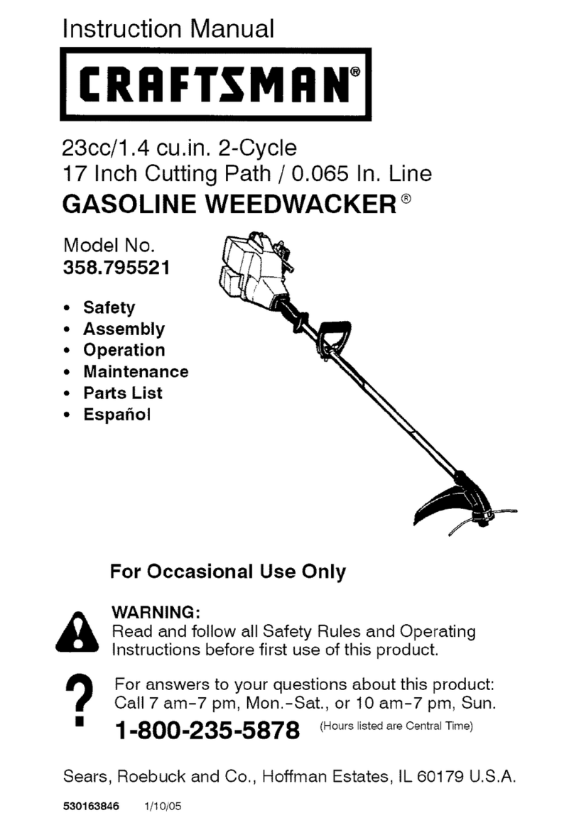 Craftsman WEEDWACKER 358.795521 instruction manual