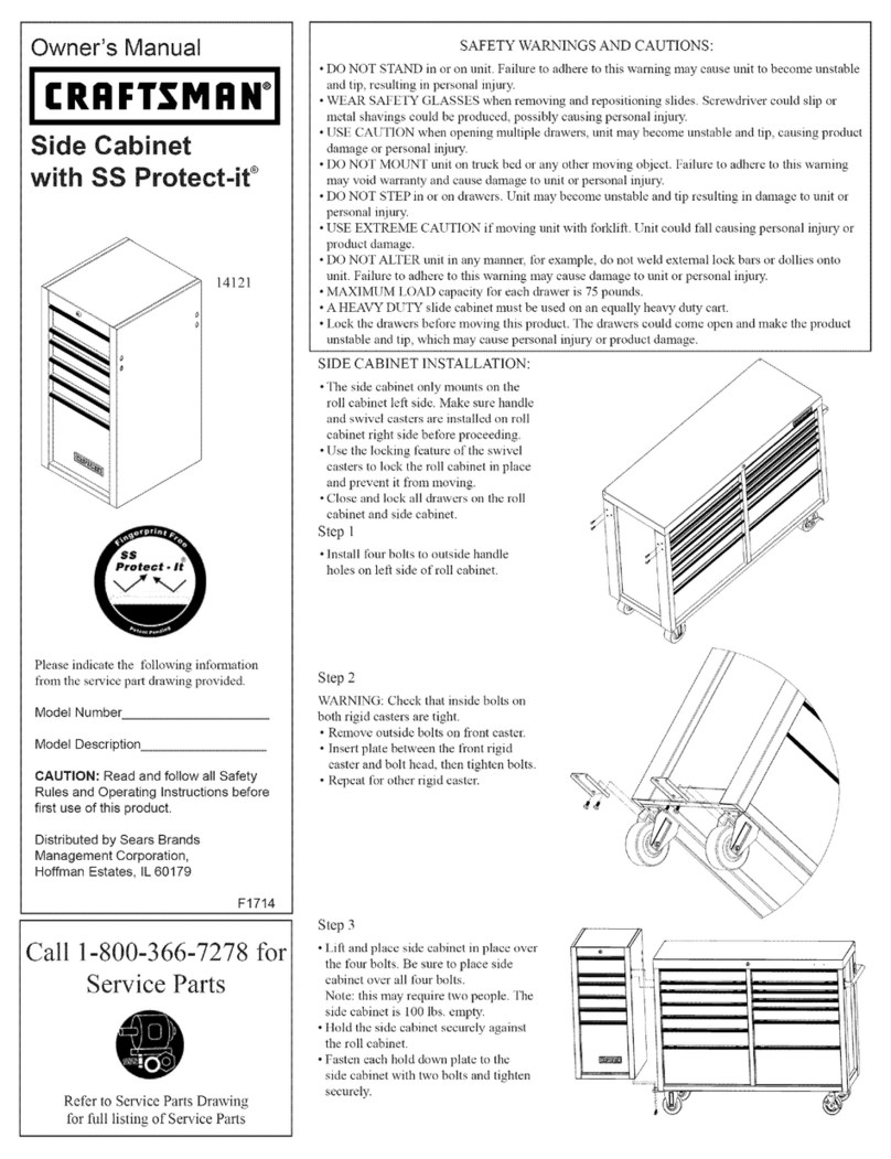 Craftsman Side Cabinet with SS Protect-it owner's manual