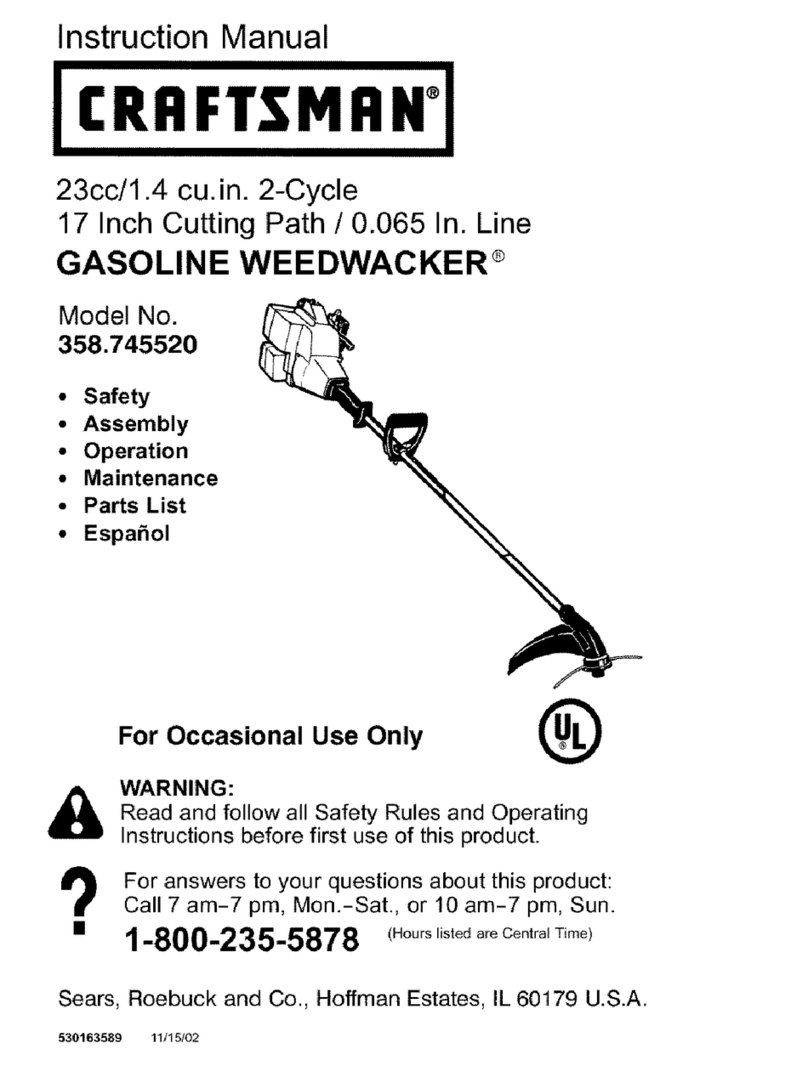 Craftsman WEEDWACKER 358.745520 instruction manual
