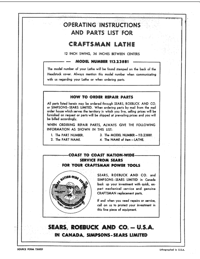Craftsman 113.23881 Use and care manual
