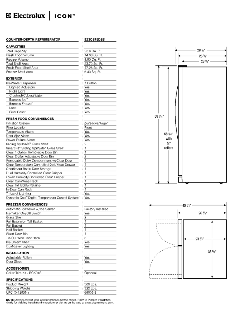 Electrolux ICON E23CS75DSS0 specification