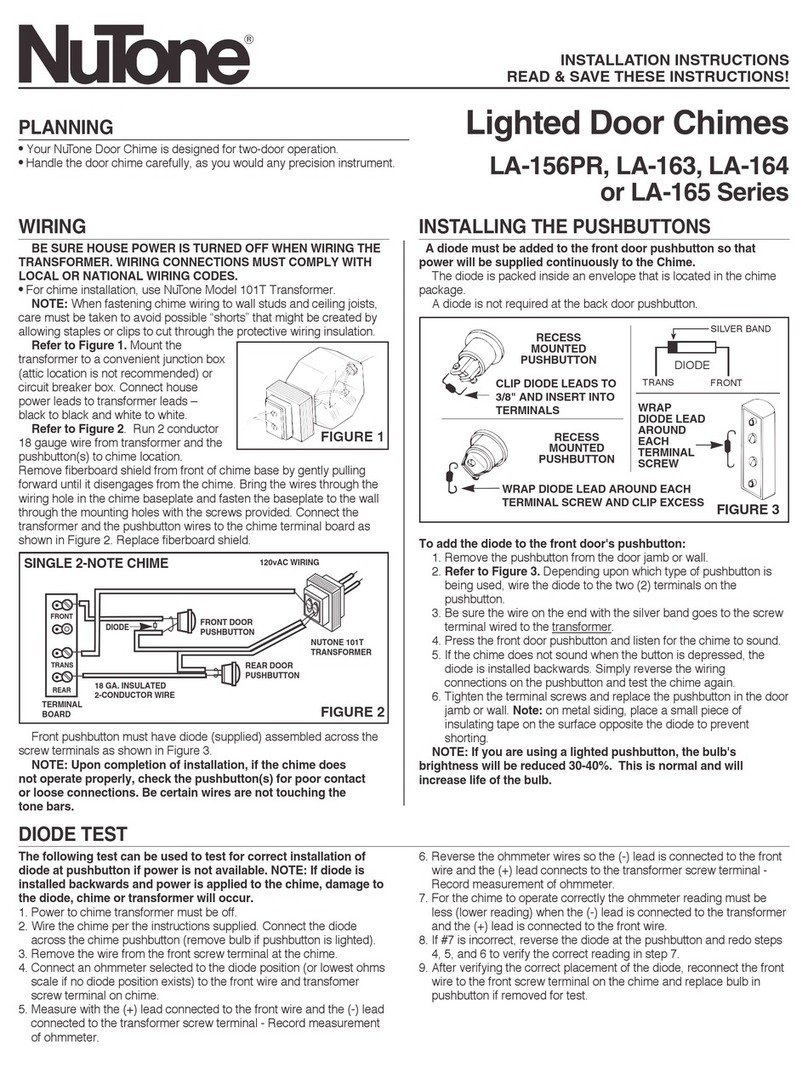 NuTone LA-156PR Series installation instructions