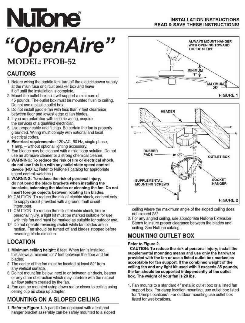 NuTone OpenAire PFOB-52 User manual