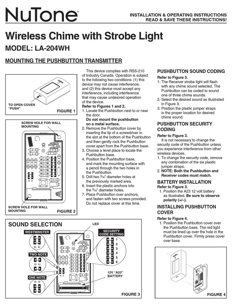 NuTone LA-204WH Manual