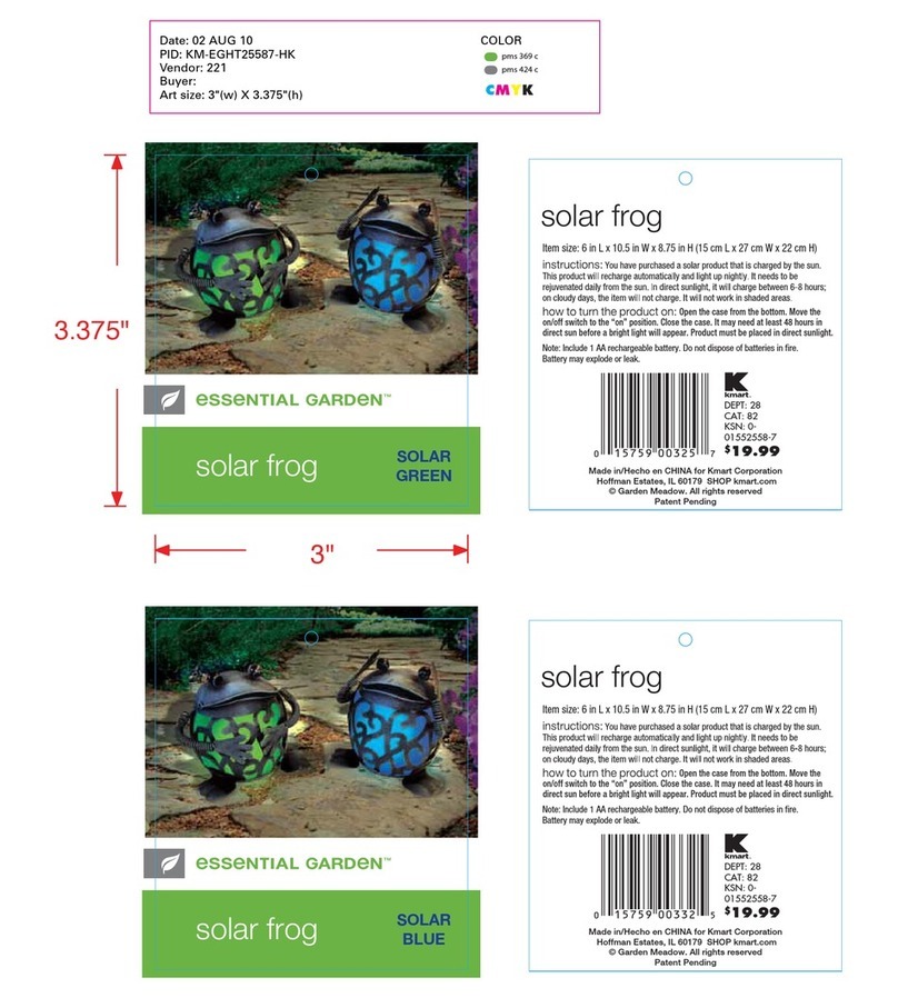 Essential Garden 221 User manual