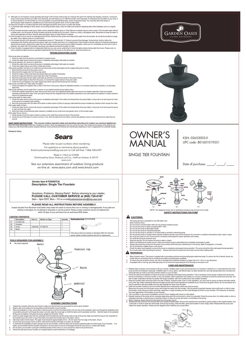 Garden Oasis FD0097CA owner's manual