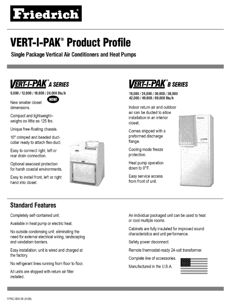 Friedrich VERT-I-PAK Series User manual Friedrich VERT-I-PAK Series User manual