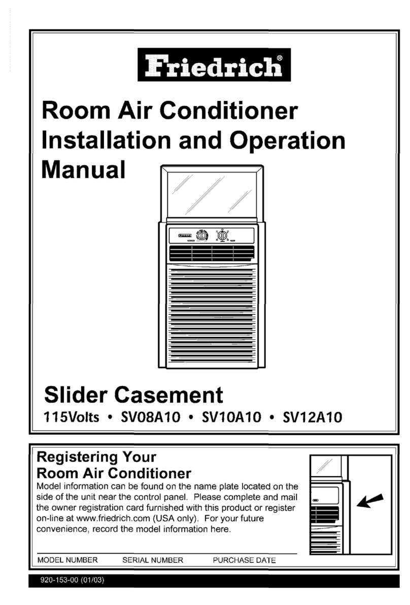 Friedrich SV08A10 User manual Friedrich SV08A10 User manual