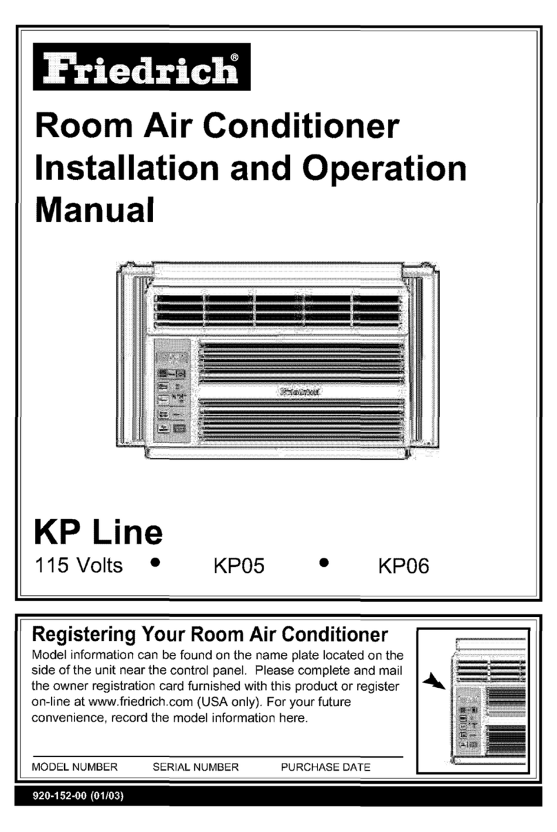 Friedrich KP06 Installation and operation manual