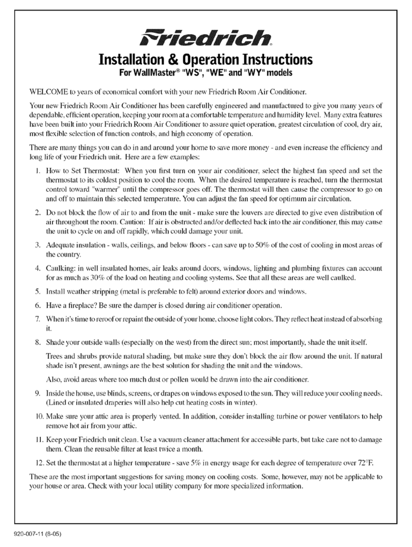 Friedrich WallMaster WS Series User manual