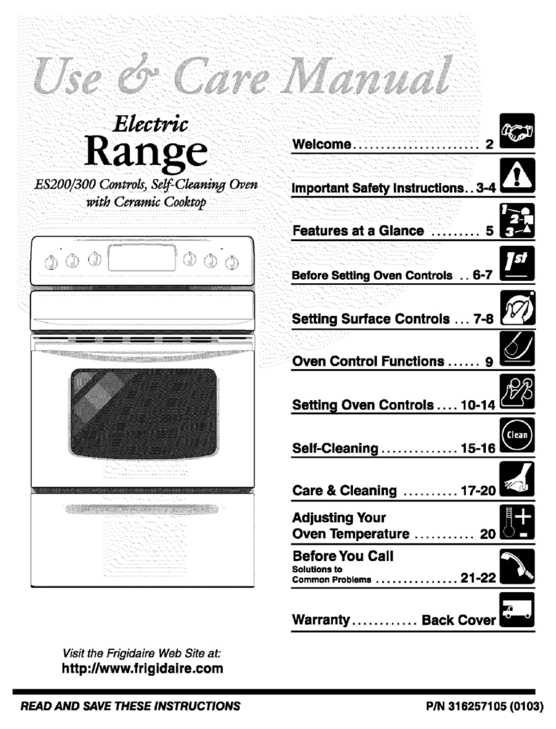 Frigidaire FEF365BXCWA User manual Frigidaire FEF365BXCWA User manual