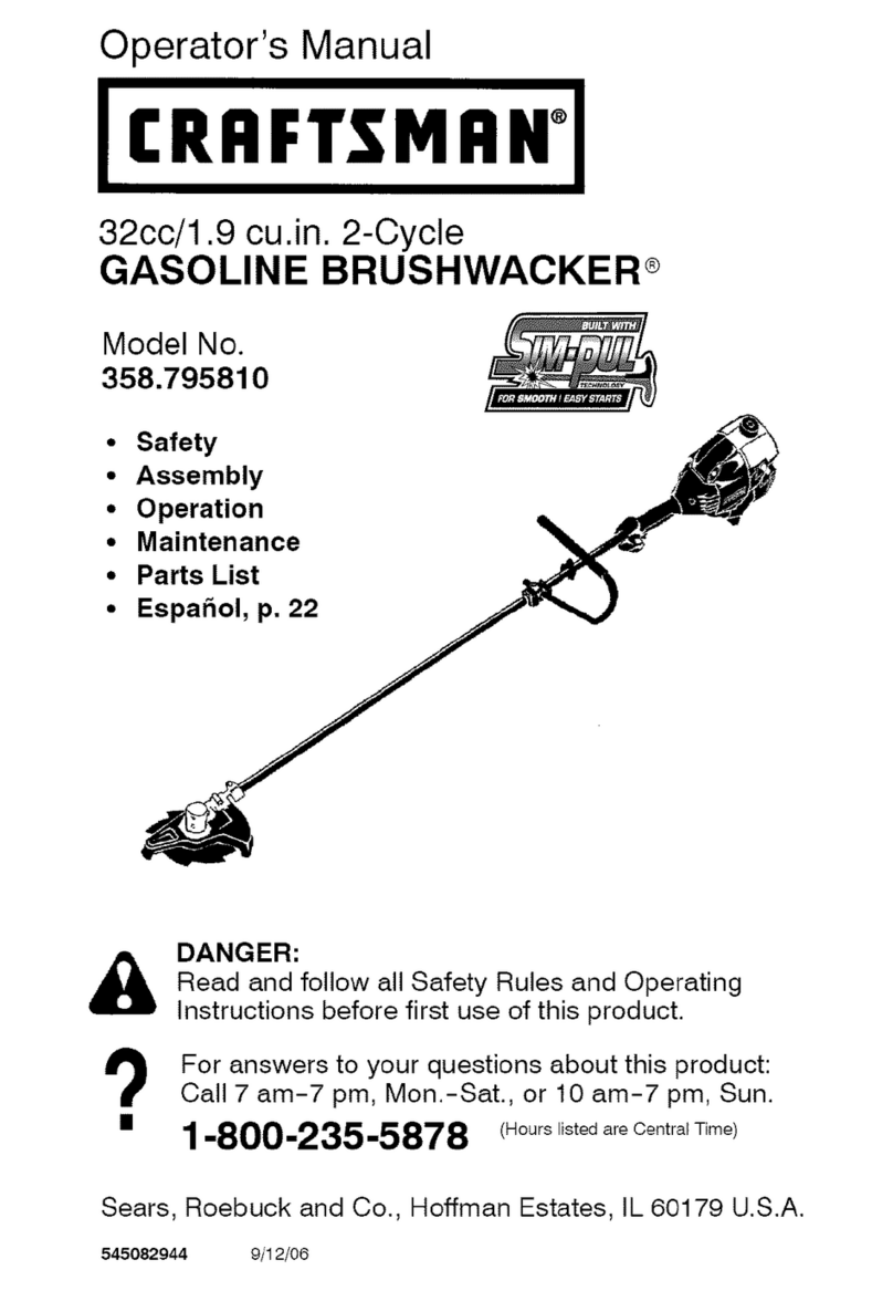 Craftsman BRUSHWACKER 358.795810 Operator's manual