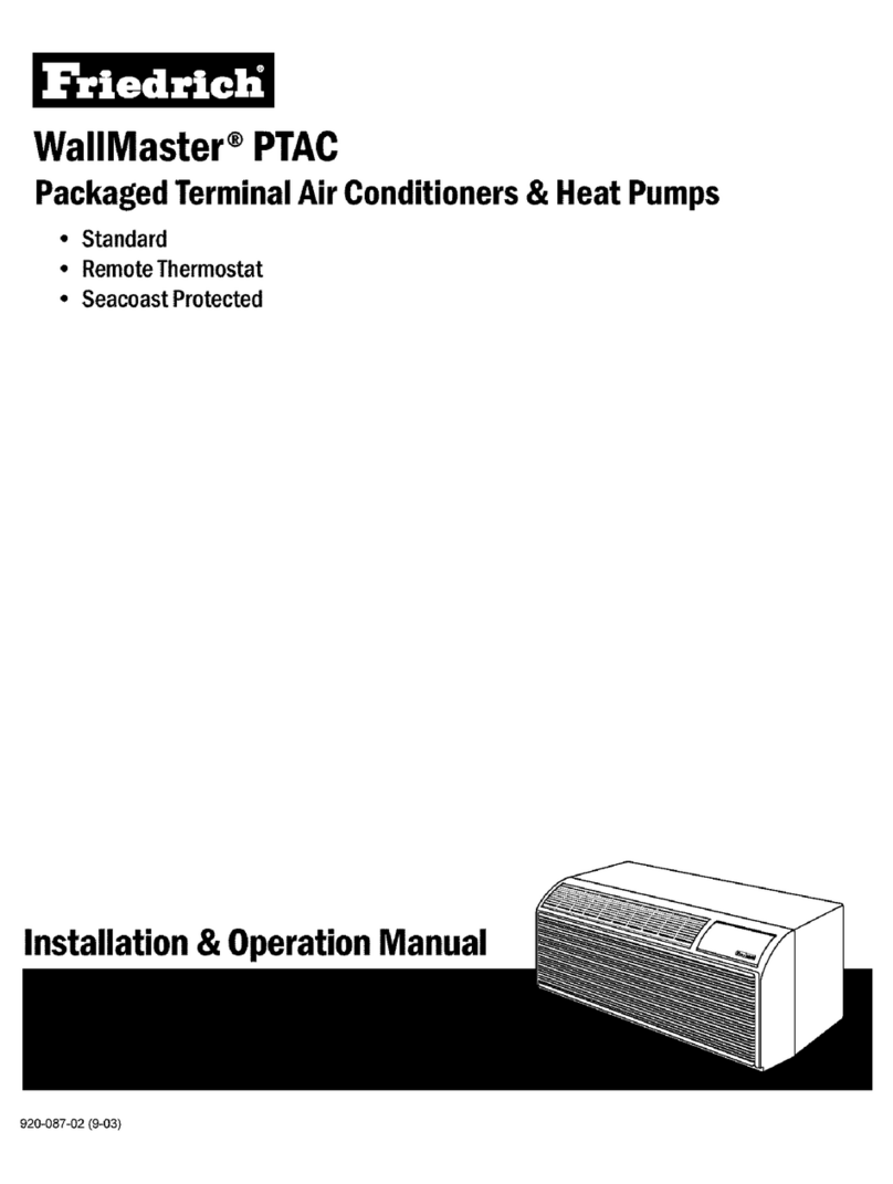 Friedrich WallMaster PTAC Installation & operation manual