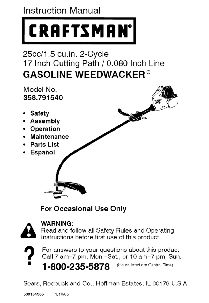 Craftsman WEEDWACKER 358.791540 instruction manual