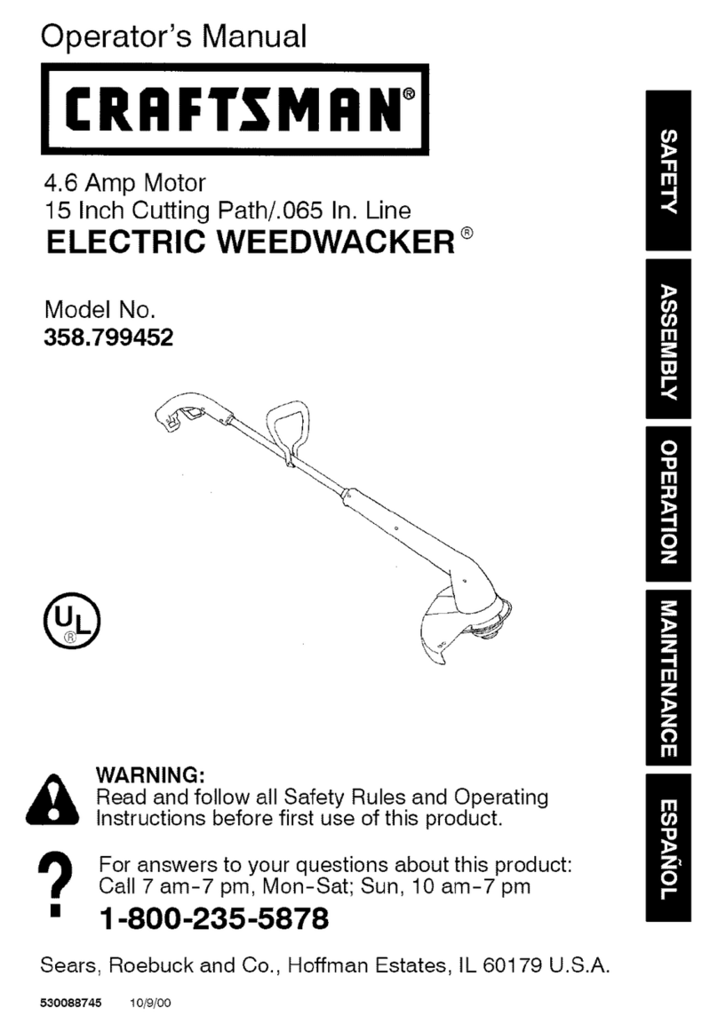 Craftsman WEEDWACKER 358.799452 Operator's manual