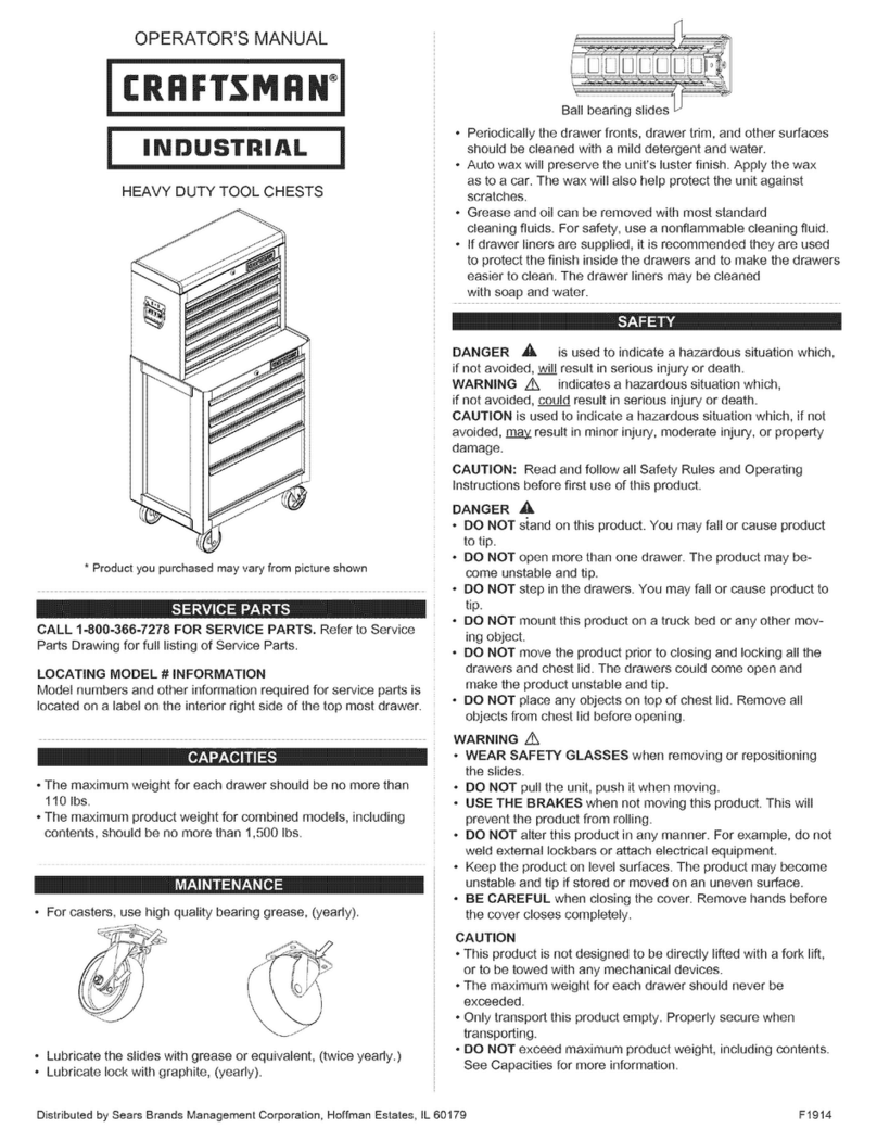 Craftsman HEAVY DUTY TOOL CHESTS User manual