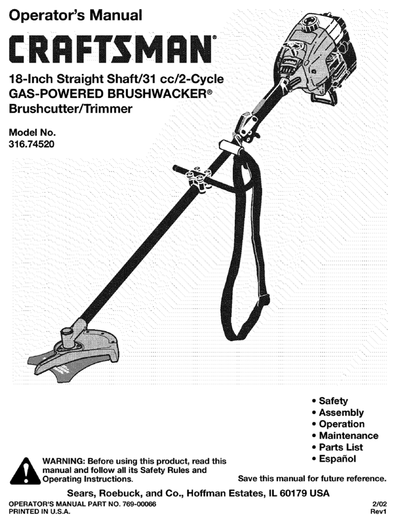 Craftsman BRUSHWACKER 316.74520 Operator's manual