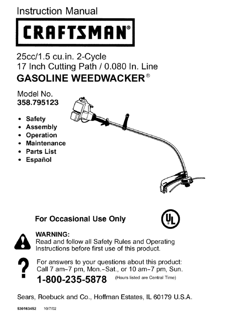 Craftsman WEEDWACKER 358.795123 instruction manual