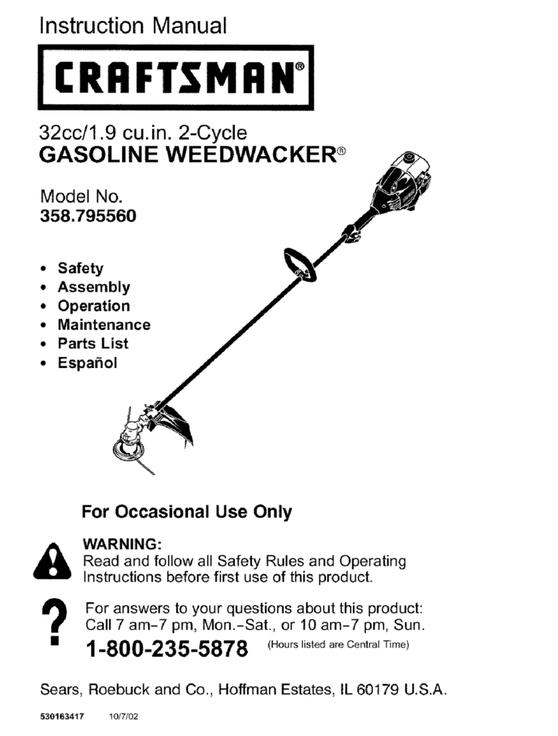 Craftsman WEEDWACKER 358.795560 instruction manual