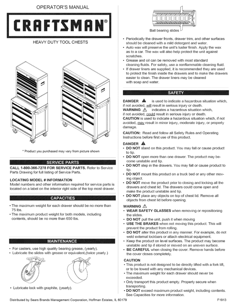 Craftsman HEAVY DUTY TOOL CHESTS User manual