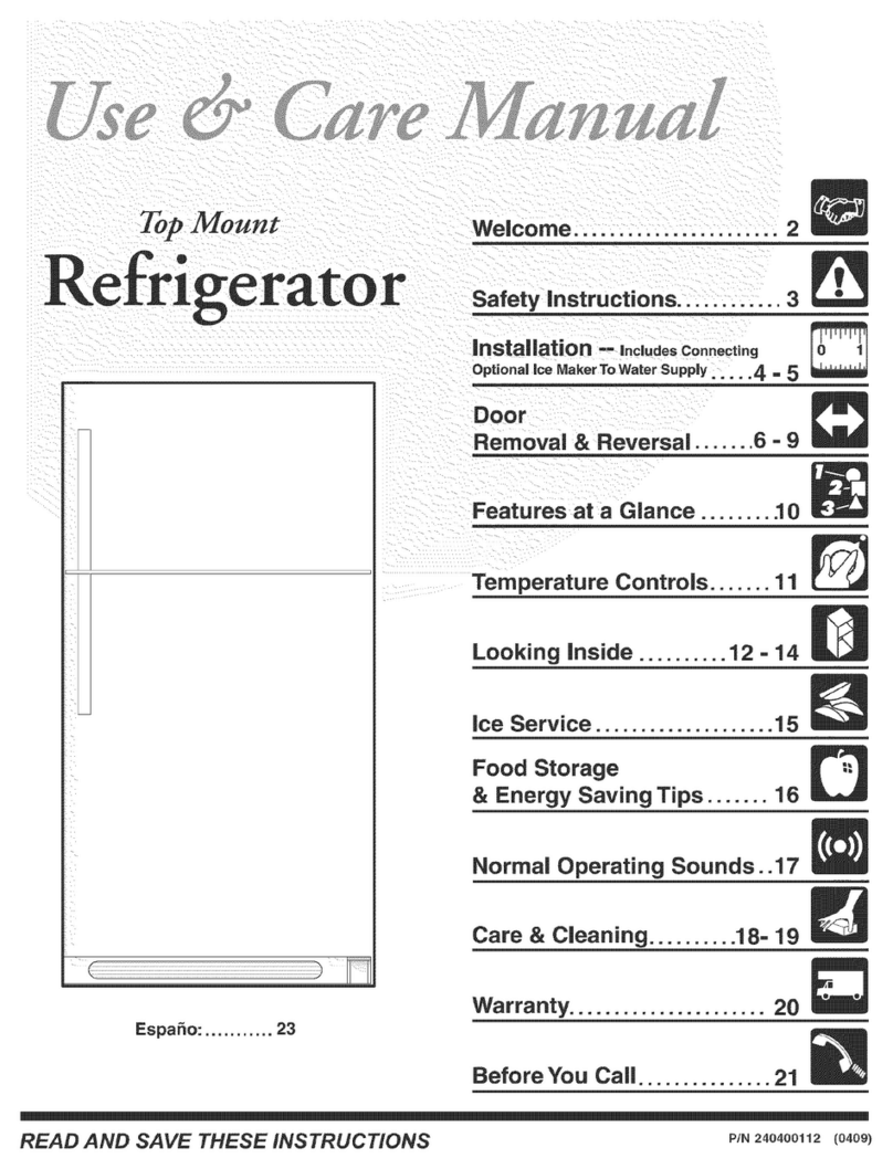 Frigidaire FRT17G5CSK5 User manual