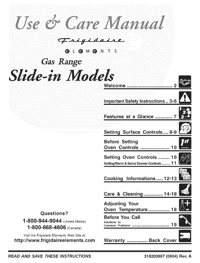 Frigidaire Slide-in LGS389FEA User manual Frigidaire Slide-in LGS389FEA User manual