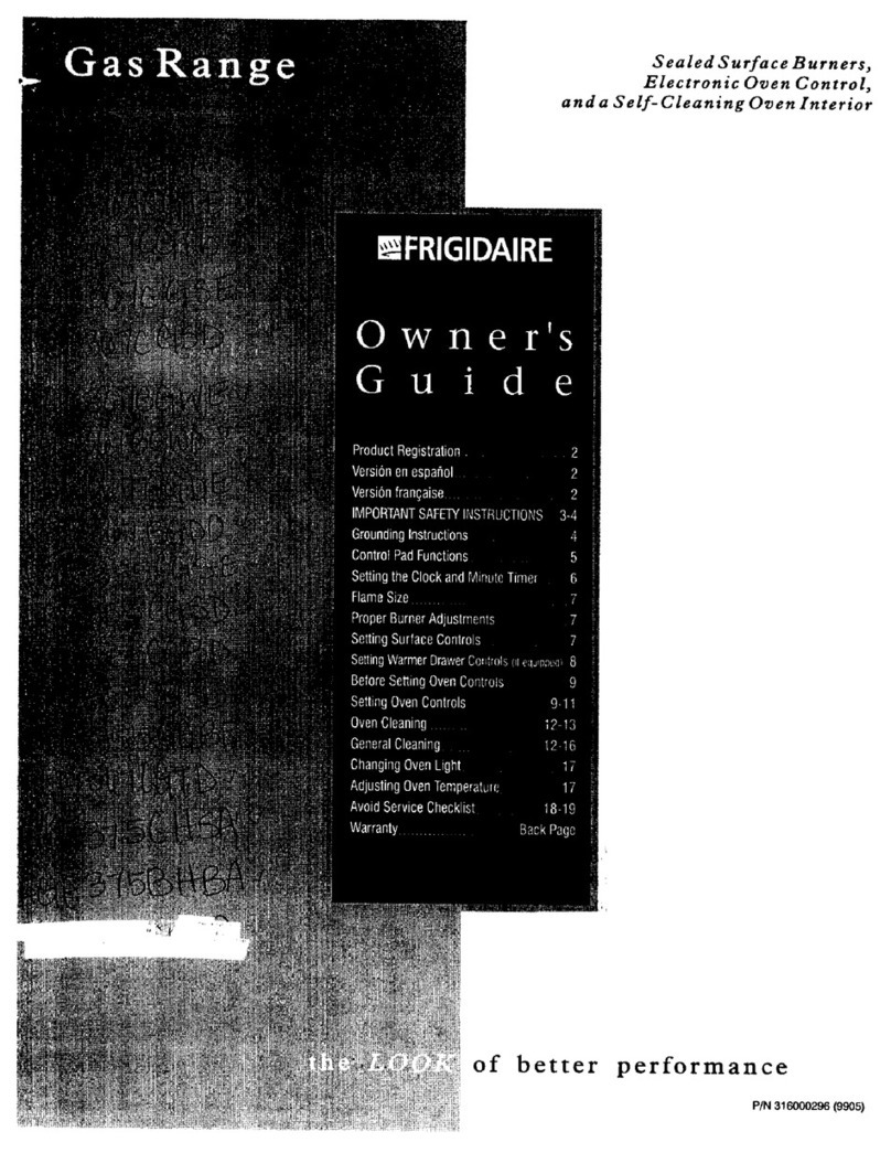 Frigidaire FGF364CJSA owner's guide