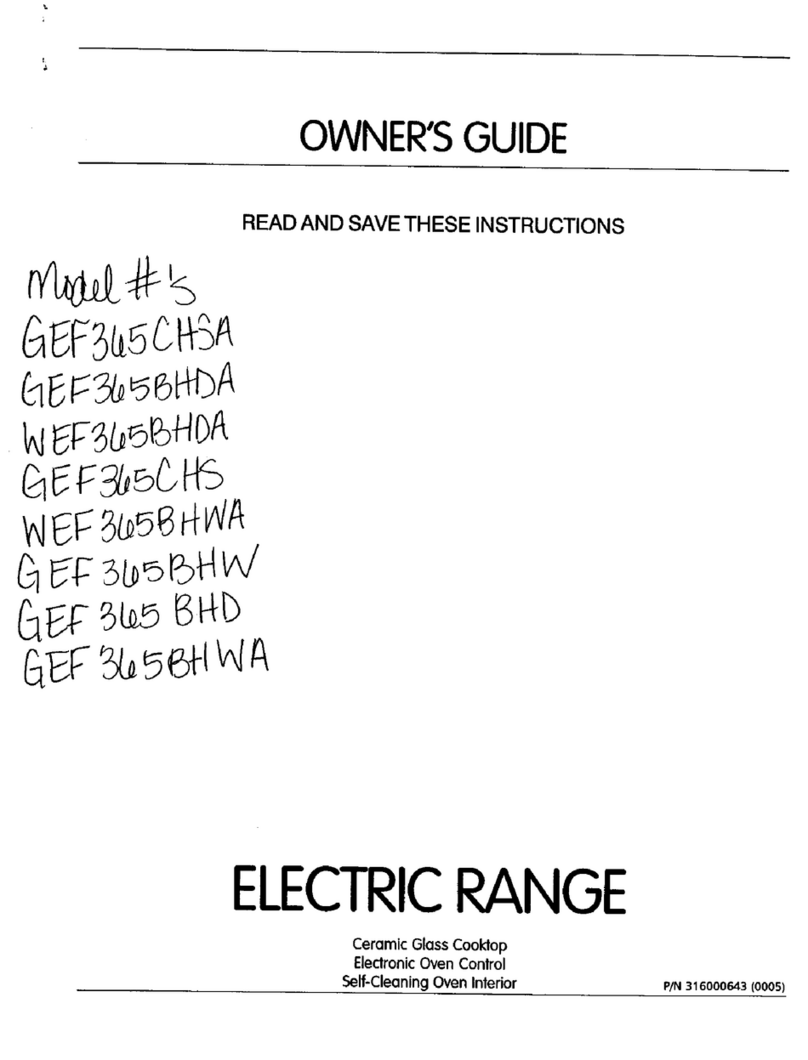 Frigidaire GEF365CHSA User manual Frigidaire GEF365CHSA User manual