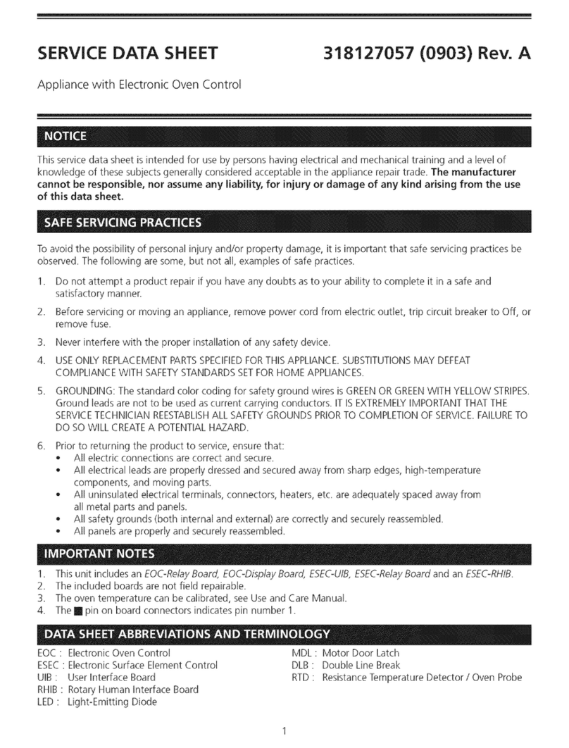 Frigidaire CGES3065KF1 Service User guide
