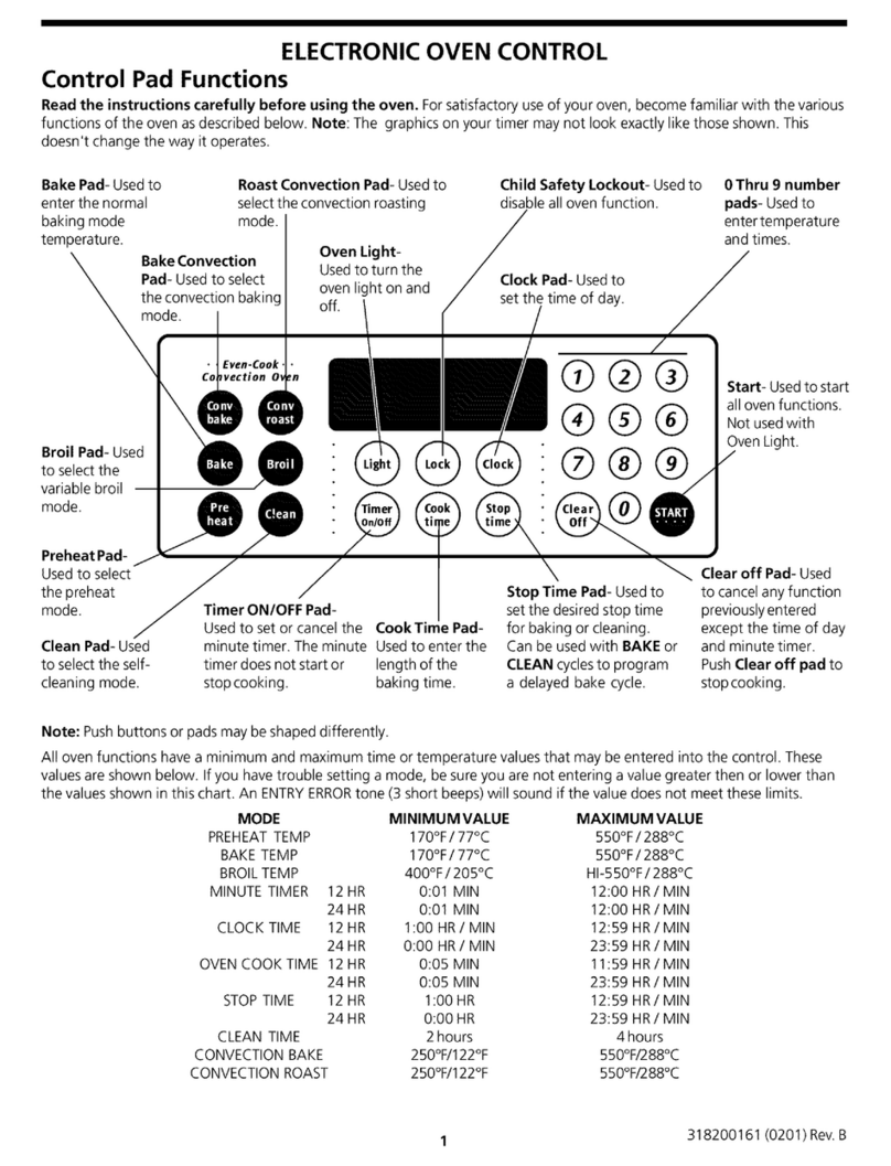 Frigidaire GLES388ASB Control Use and maintenance manual