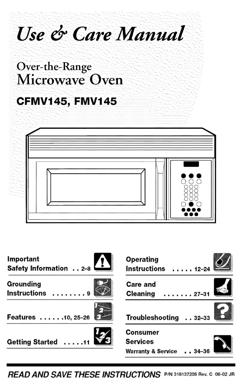 Frigidaire CFMV145 Use & care manual