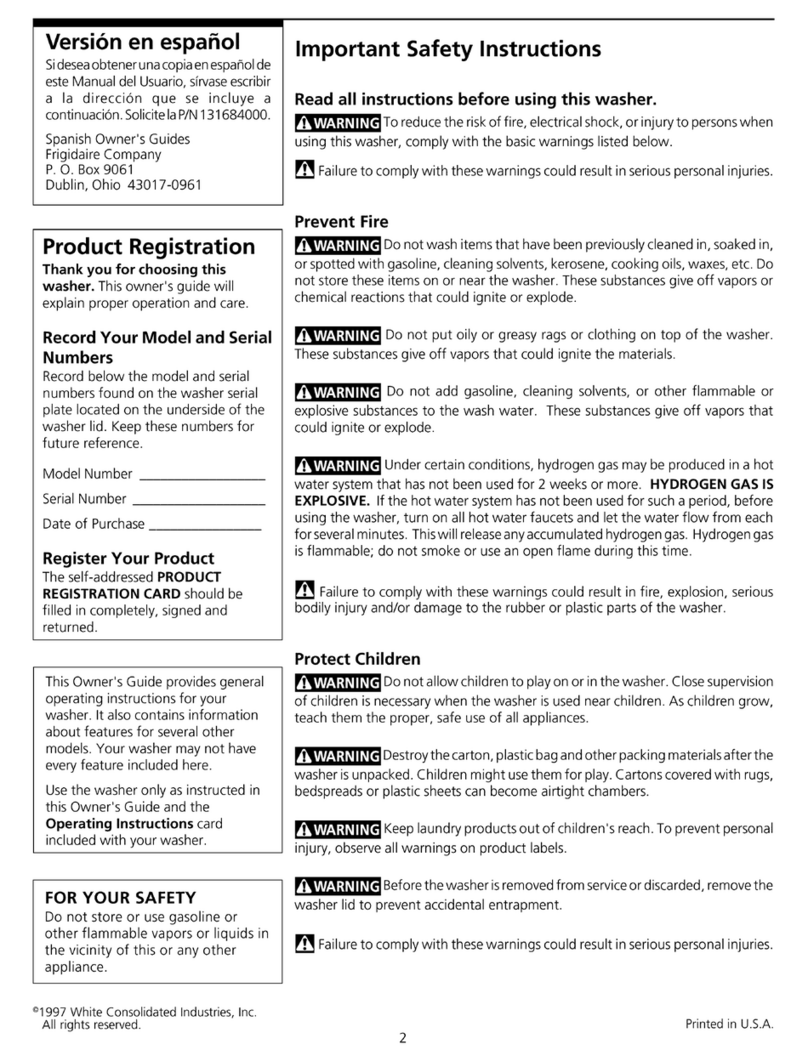 Frigidaire CRWS7900AS0 Owner's manual