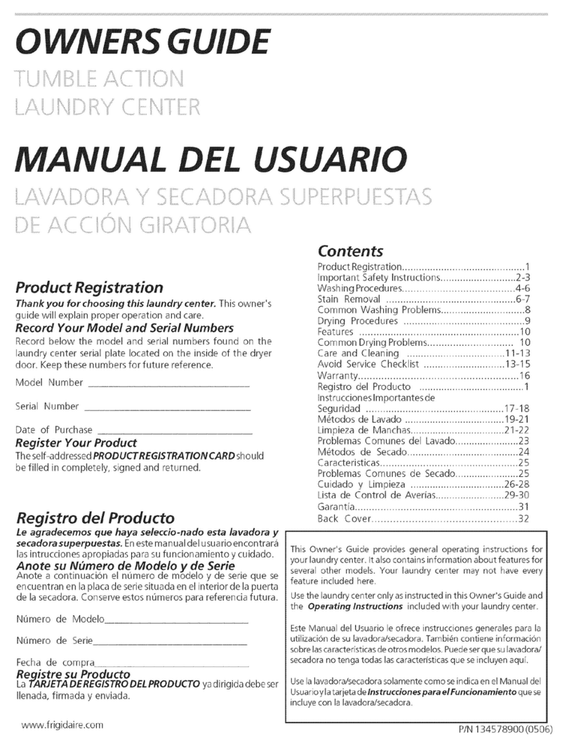 Frigidaire GLGH1642DS1 owner's guide