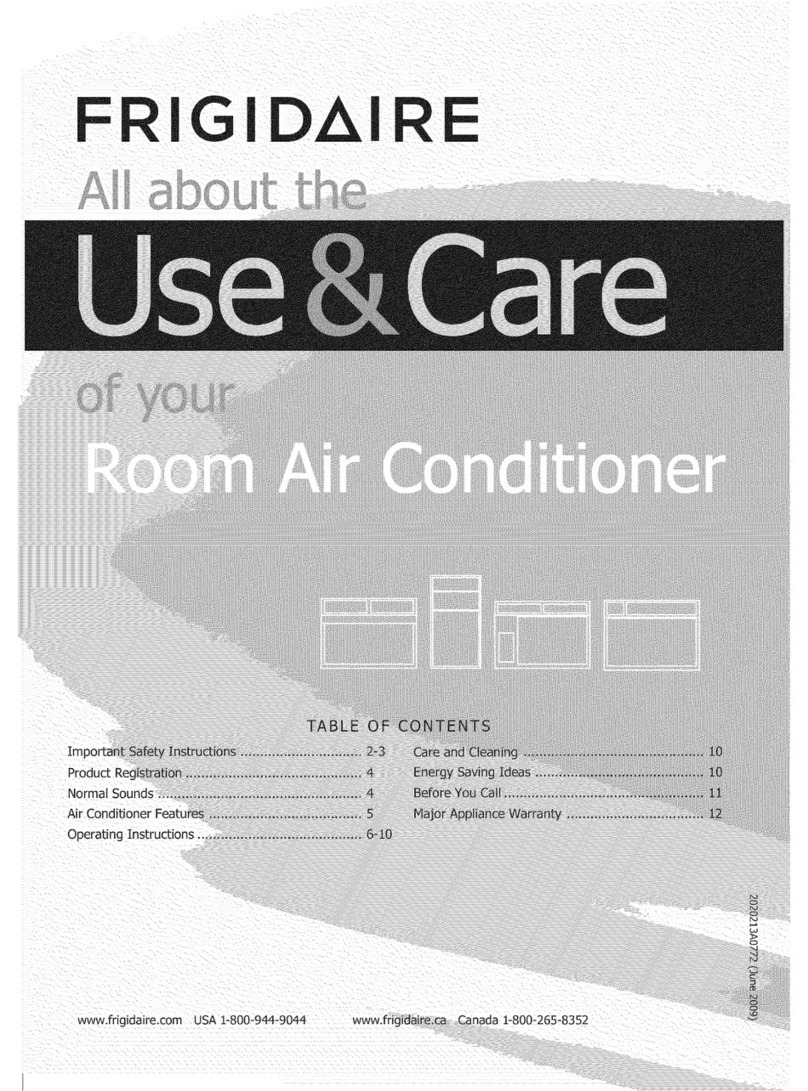 Frigidaire FAH08ET1T10 Owner's manual