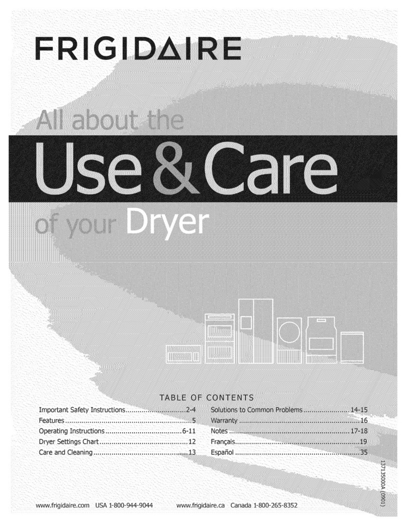 Frigidaire FAQG7017KN0 Owner's manual